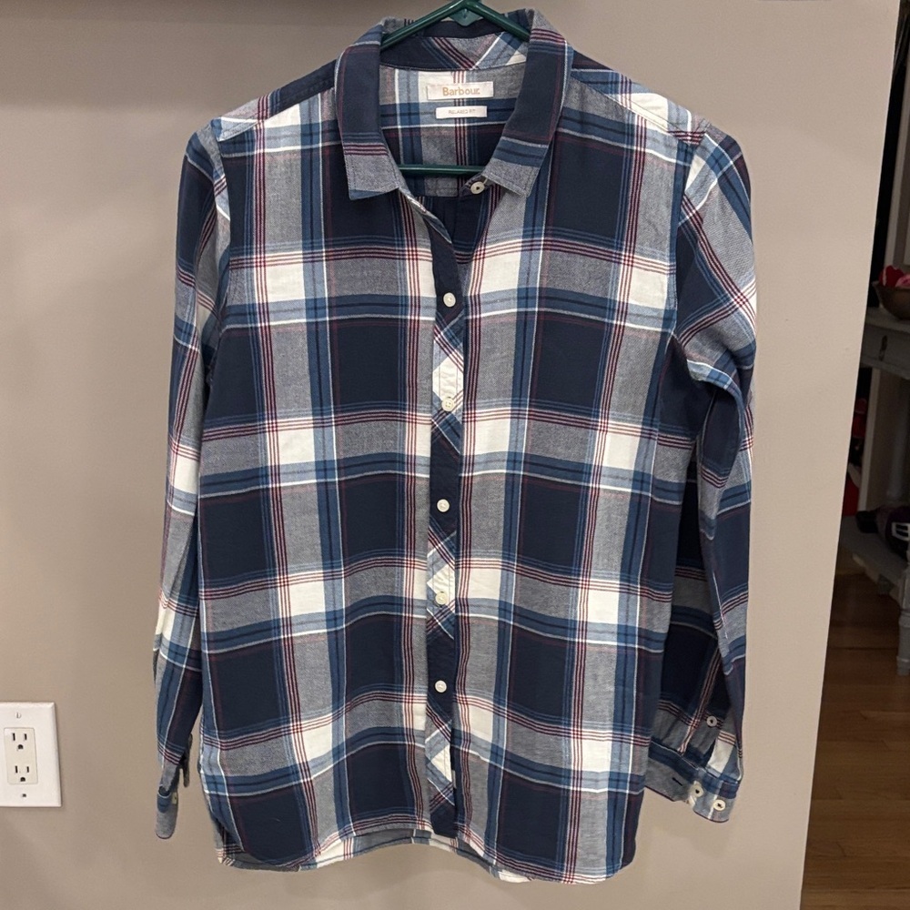 Barbour Coastal Collection “Tellin” Shirt in Deep Sea Check Size 2 | MSRP $109